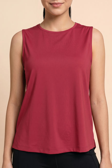 Zelocity Quick Dry Relaxed Tank Top - Deep claret — image 5